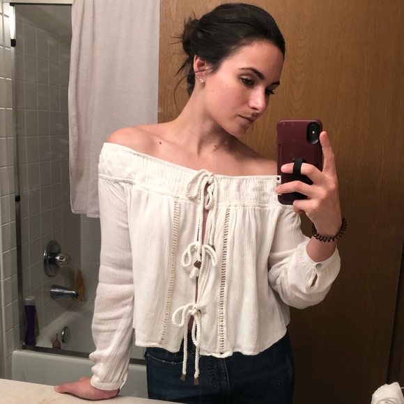 Lovers + friends XS white off the shoulder top - Picture 2 of 3